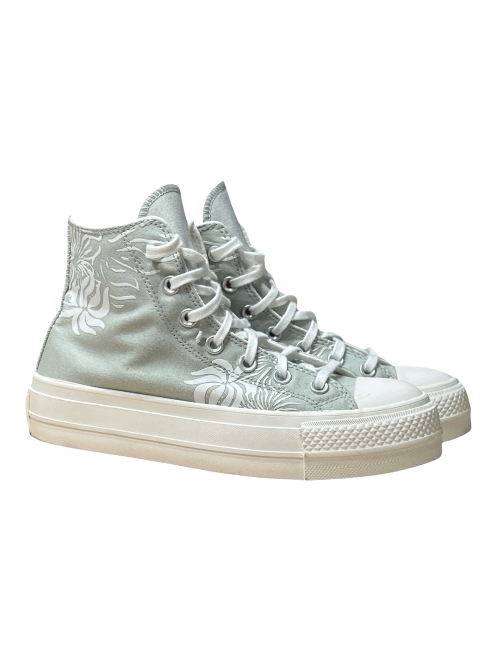 Converse Chuck Taylor Lift Platform High Sage Green Sneaker Women Size 7